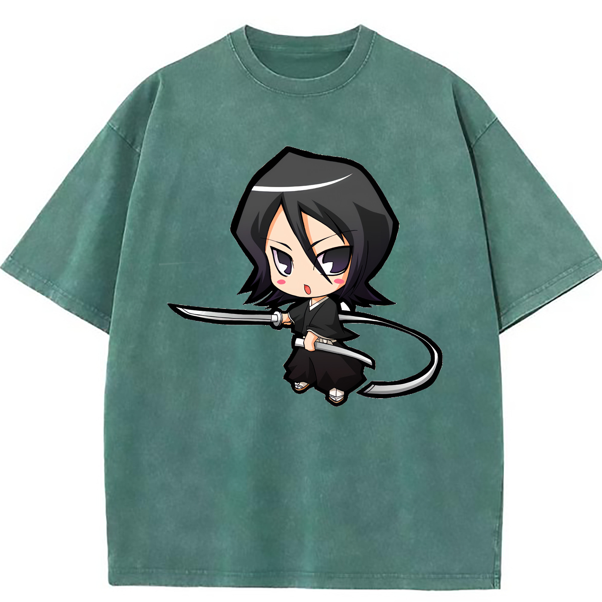 （画像用） ブリーチ 朽木ルキア BLEACH Kuchiki Rukia 綿100% ヴィンテージ風 半袖Tシャツ（フロントプリント）